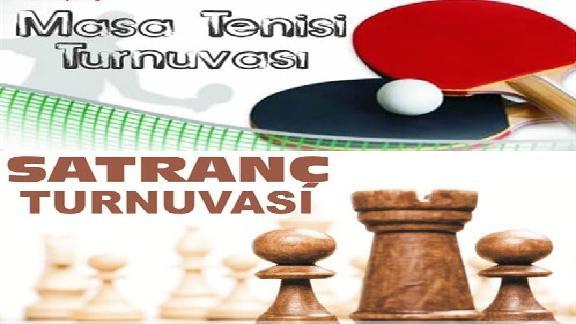 24 Kasım Öğretmenler Gününe Özel Satranç ve Masa Tenisi Turnuvaları